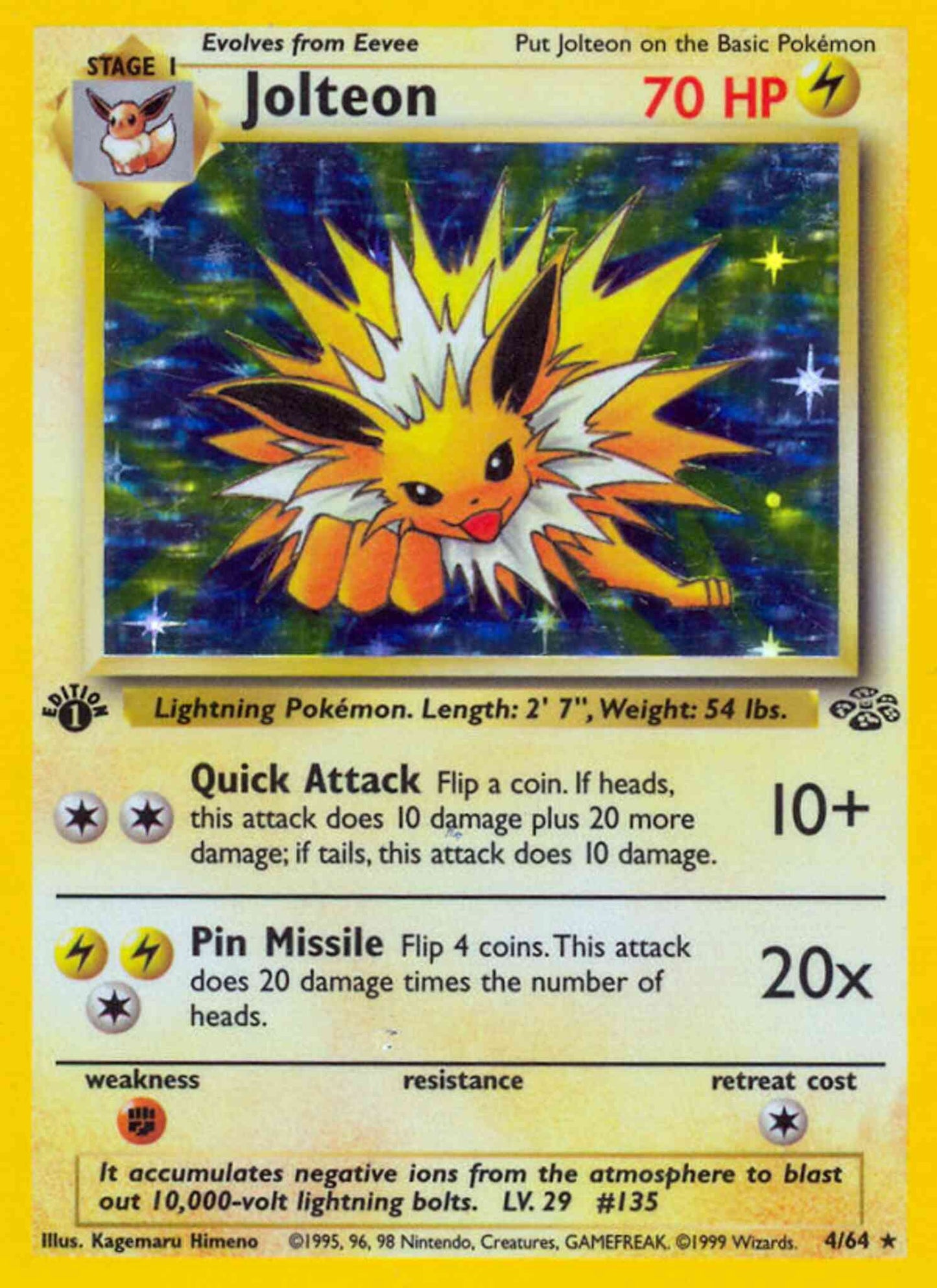 Jolteon - 4/64 - Rare - 1st Edition [base2-4] [Holo]