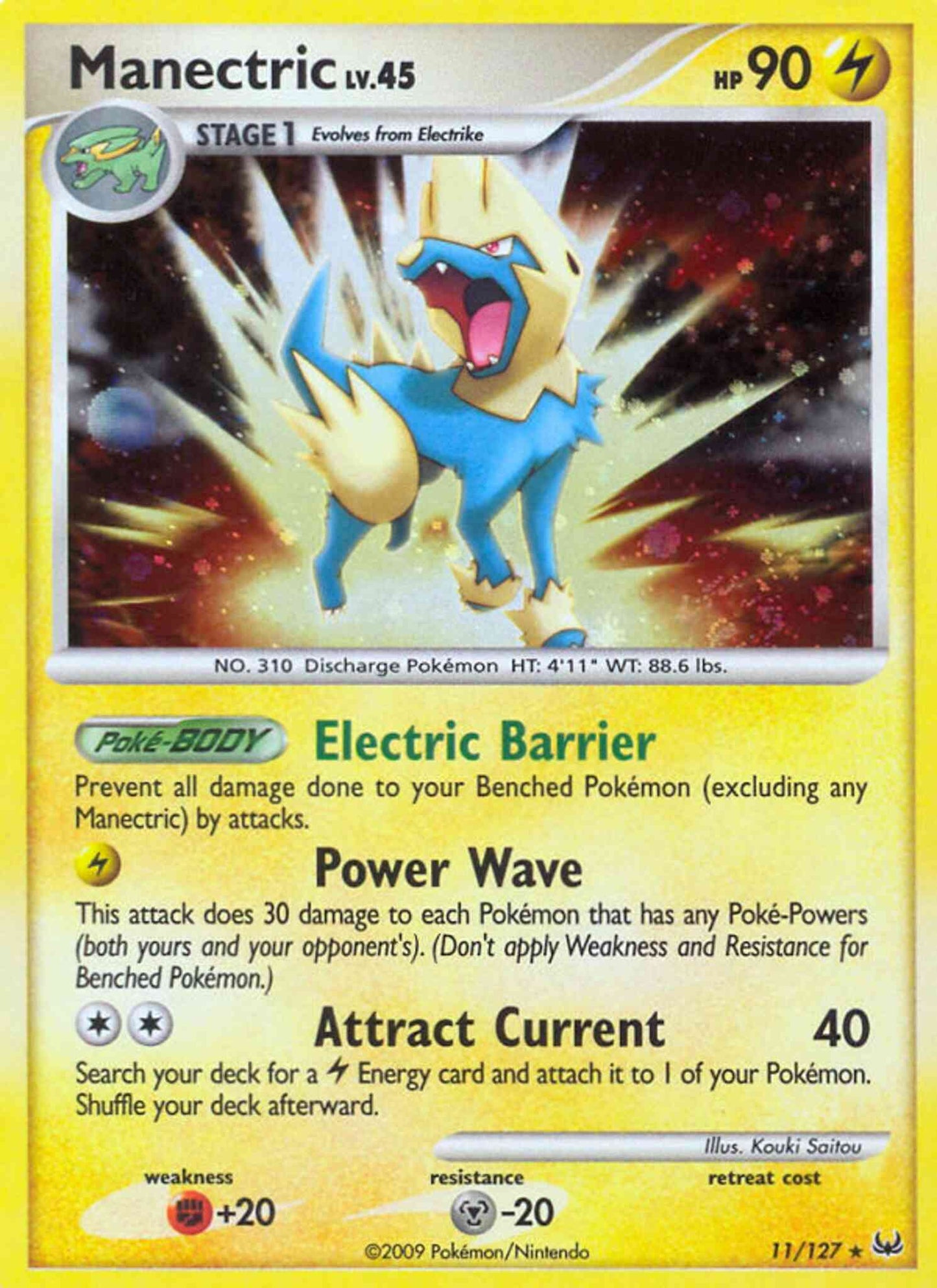 Manectric - 11/127 - Rare Holo [pl1-11] [Reverse Holo]