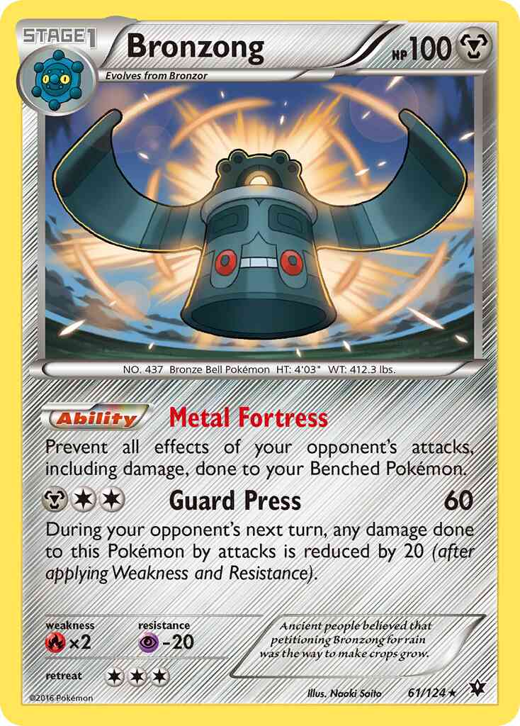 Bronzong - 61/124 - Rare [xy10-61] [Non-Holo]