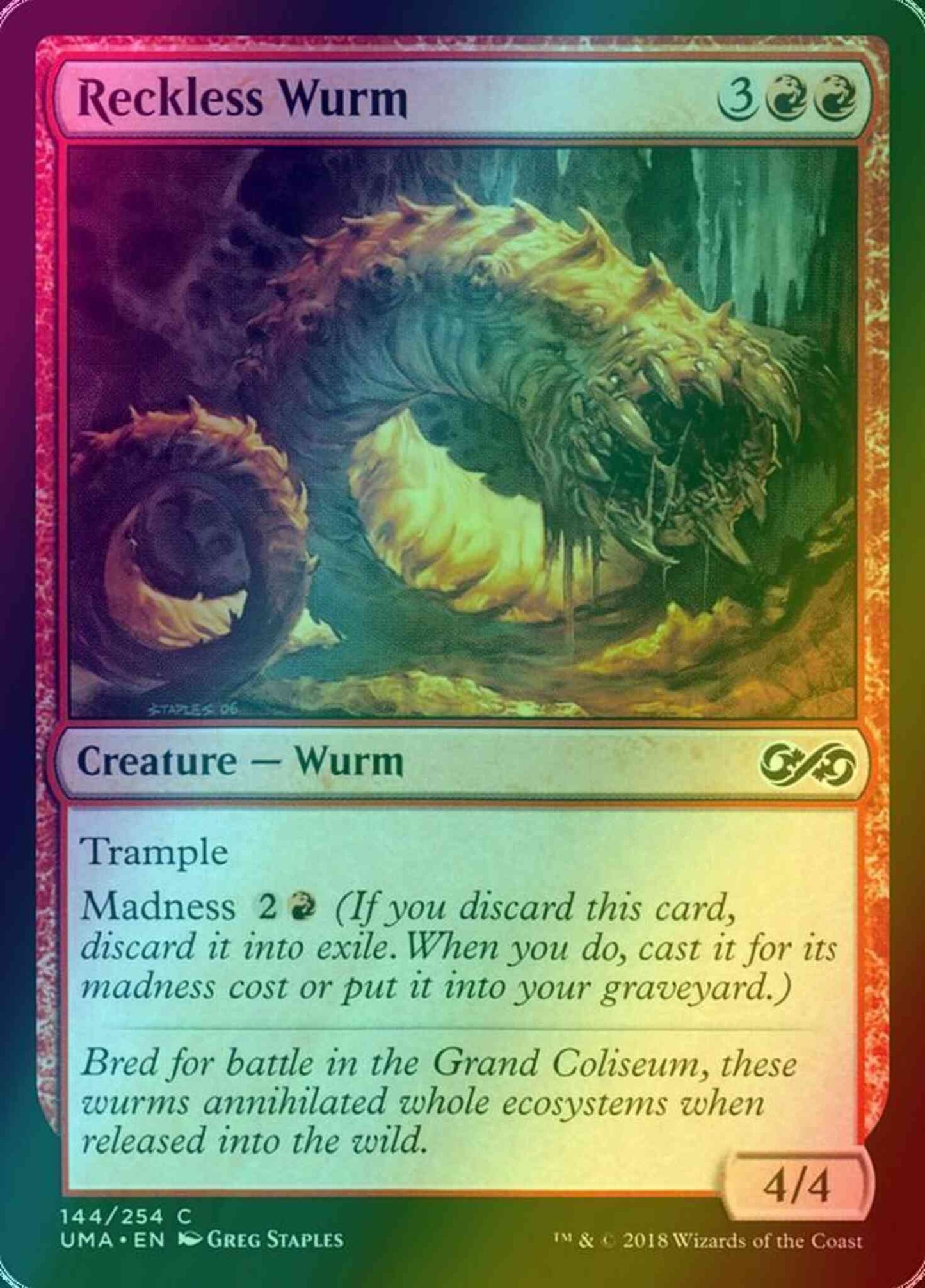 Reckless Wurm [144] [Ultimate Masters] [Foil]