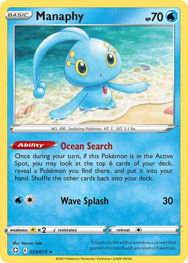 Manaphy - 024/072 - Rare [swsh45-024] [Reverse Holo]