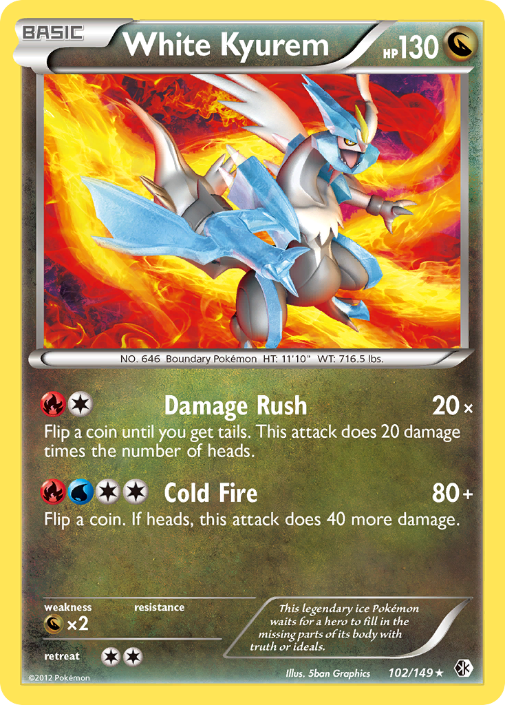 White Kyurem - Cracked Ice Holo - 102/149 - Rare [bw7-102] [Holo]