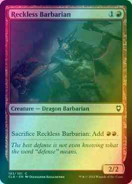 Reckless Barbarian [193] [Commander Legends: Battle for Baldur's Gate] [Foil]