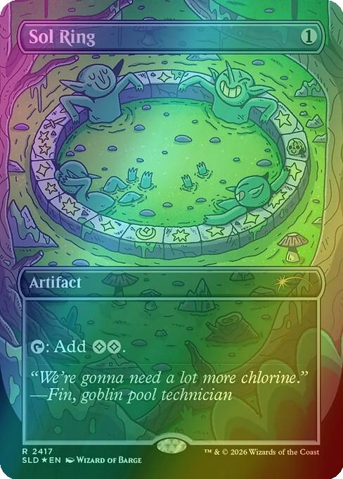 Sol Ring [2417] [Borderless] [Goblin Storm] [Secret Lair Drop] [Foil]