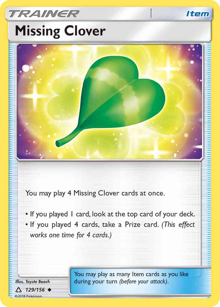 Missing Clover - 129/156 - Uncommon [sm5-129] [Reverse Holo]