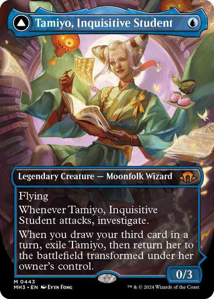 Tamiyo, Inquisitive Student // Tamiyo, Seasoned Scholar [443] [Borderless] [Modern Horizons 3] [Foil]