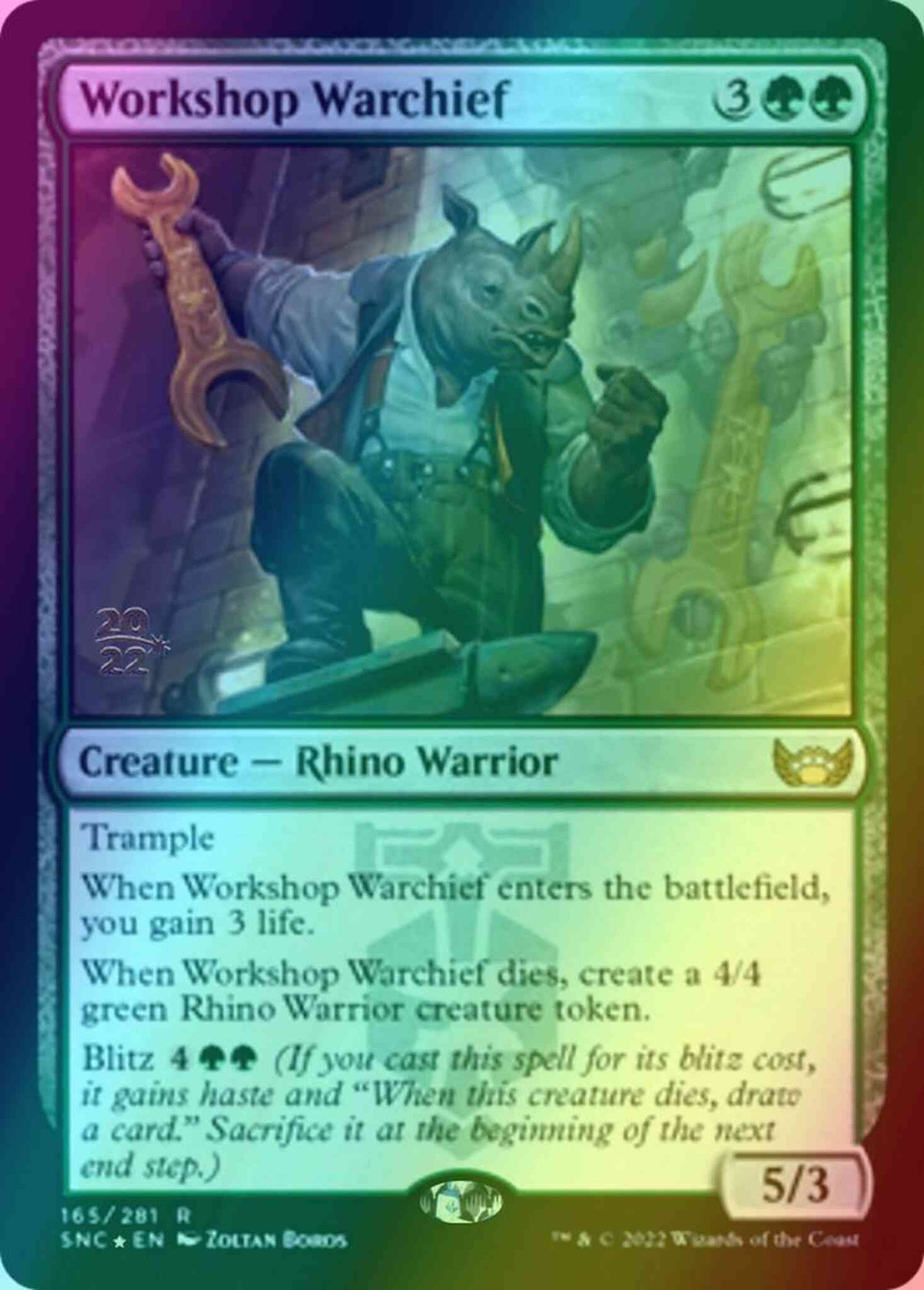 Workshop Warchief [Prerelease] [165s] [Streets of New Capenna: Promos] [Foil]