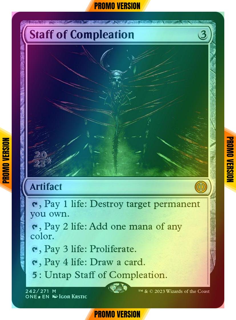 Staff of Compleation [242s] [Prerelease] [Phyrexia: All Will Be One: Promos] [Foil]
