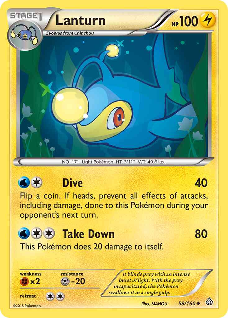 Lanturn - 58/160 - Uncommon [xy5-58] [Reverse Holo]