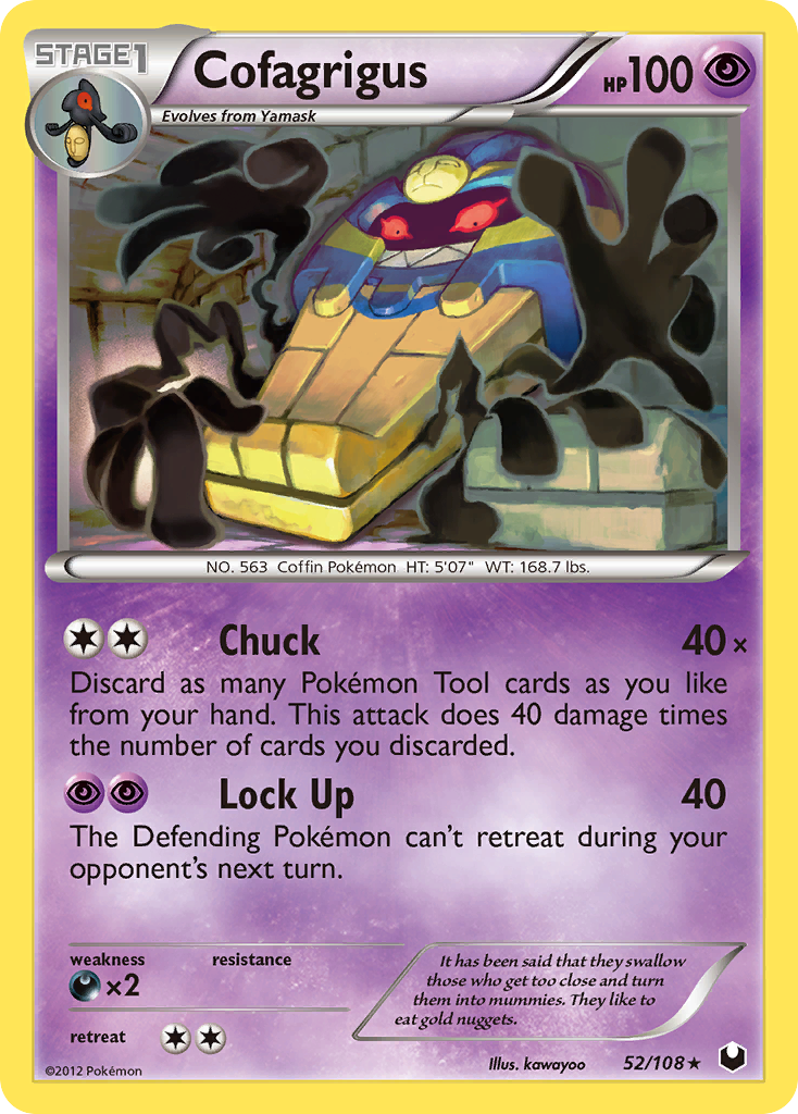 Cofagrigus - Cracked Ice Holo - 52/108 - Rare [bw5-52] [Holo]