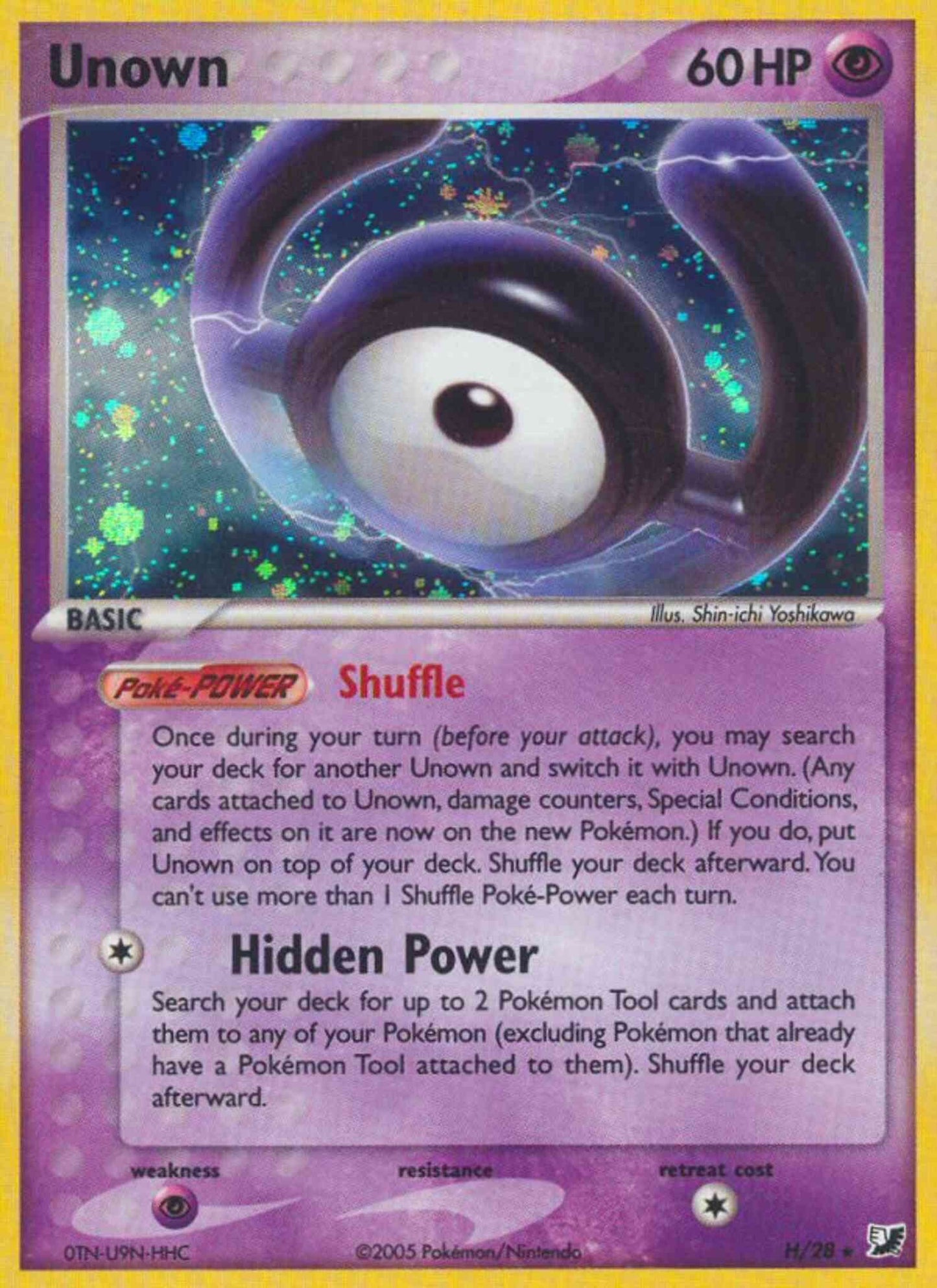 Unown - H/28 - Rare Holo [ex10-H] [Holo]