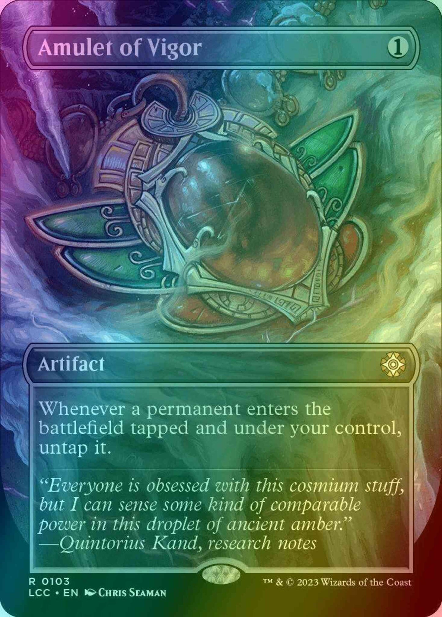 Amulet of Vigor [103] [Borderless] [The Lost Caverns of Ixalan: Commander] [Foil]