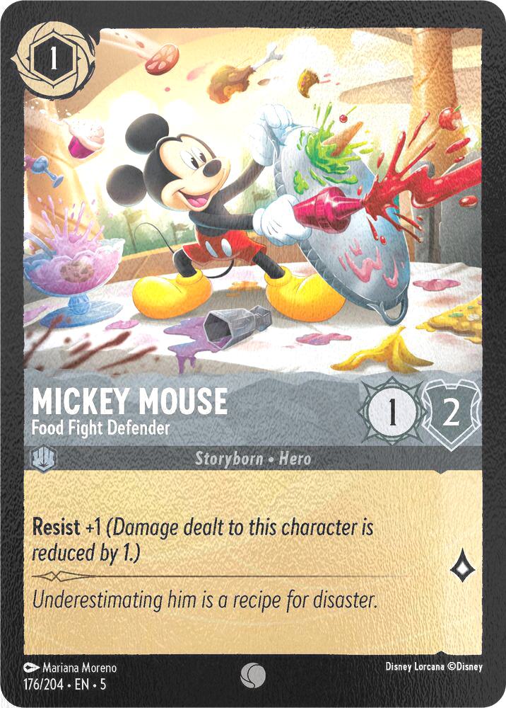 Mickey Mouse - Food Fight Defender - 176/204 [Shimmering Skies] [Cold Foil]
