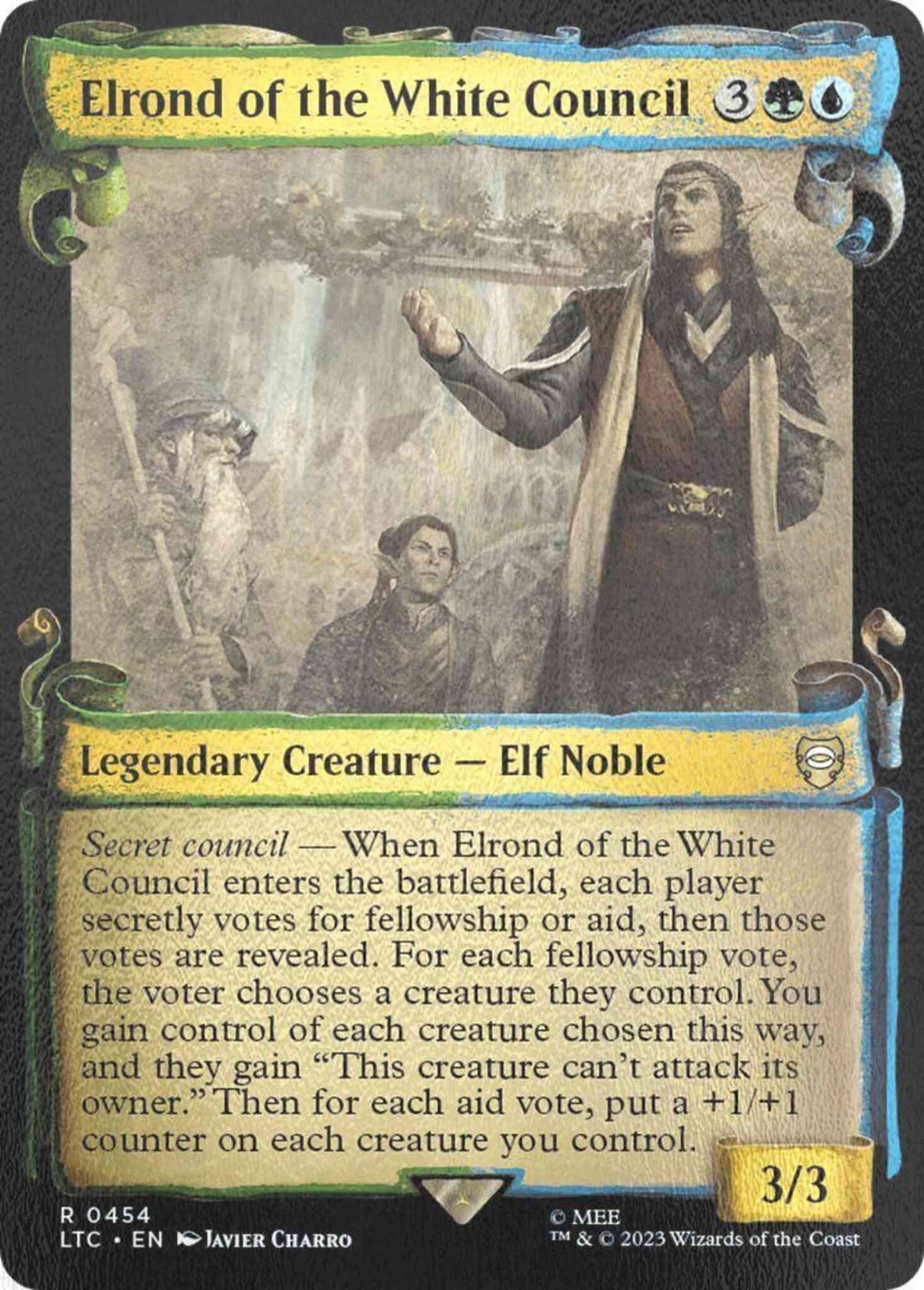 Elrond of the White Council [454] [Scrolls Showcase] [The Lord of the Rings: Tales of Middle-earth: Commander] [Silver Foil]