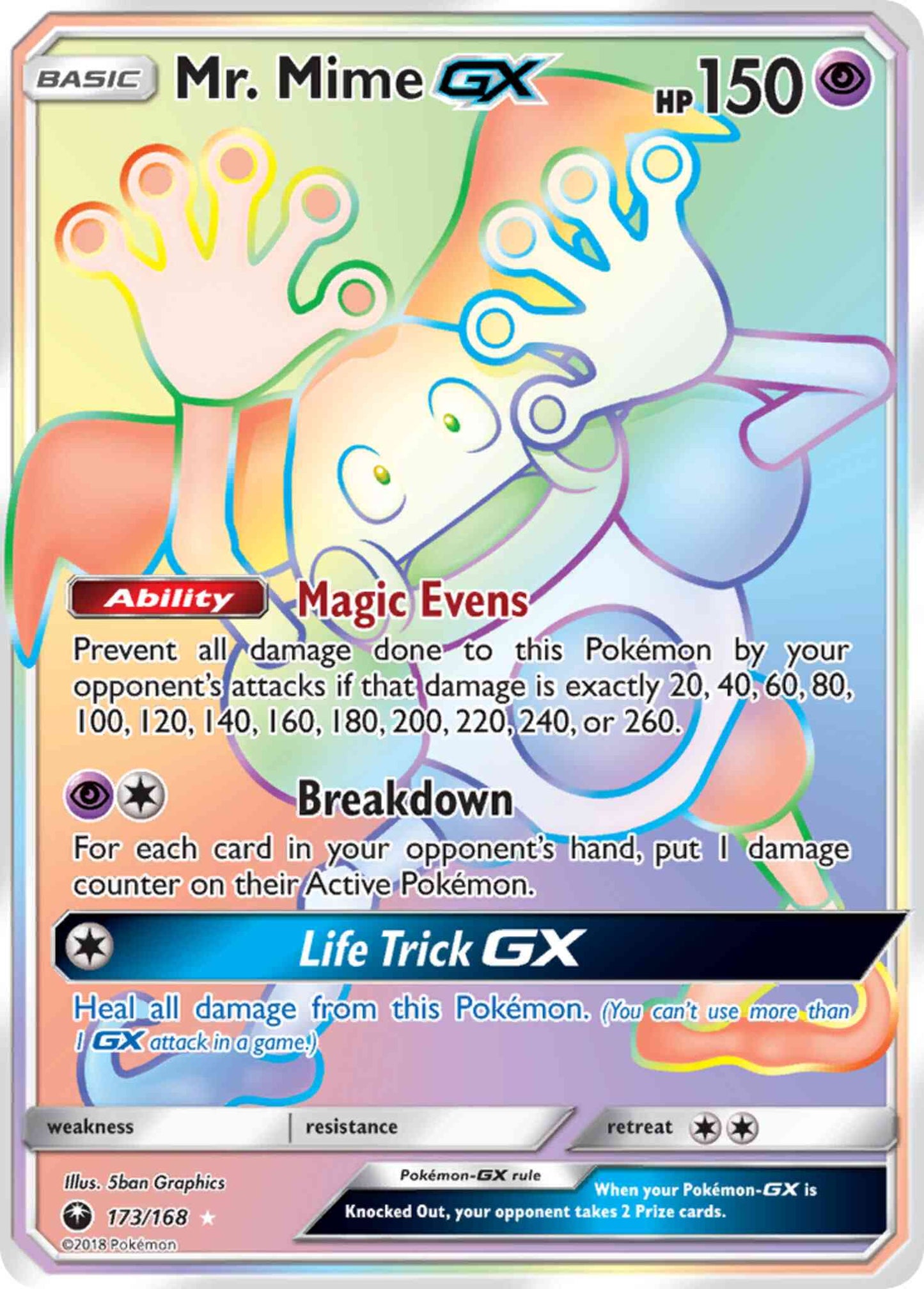 Mr. Mime-GX - 173/168 - Rare Secret [sm7-173] [Secret]