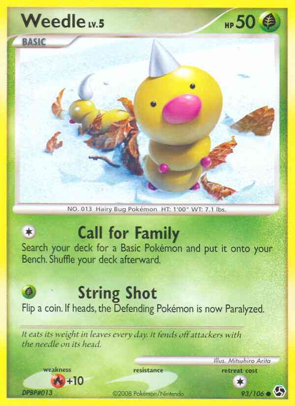 Weedle - 93/106 - Common [dp4-93] [Reverse Holo]