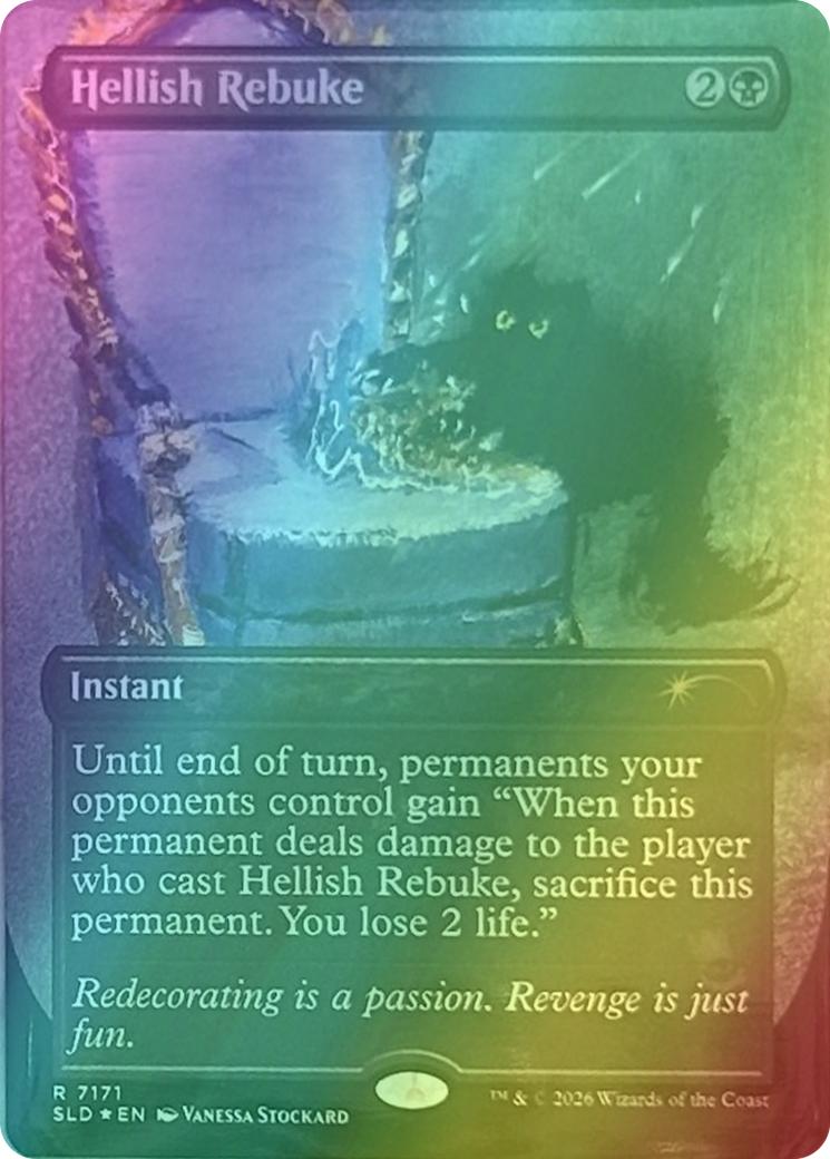 Hellish Rebuke [7171] [Borderless] [Purr Majesty] [Secret Lair Drop] [Foil]