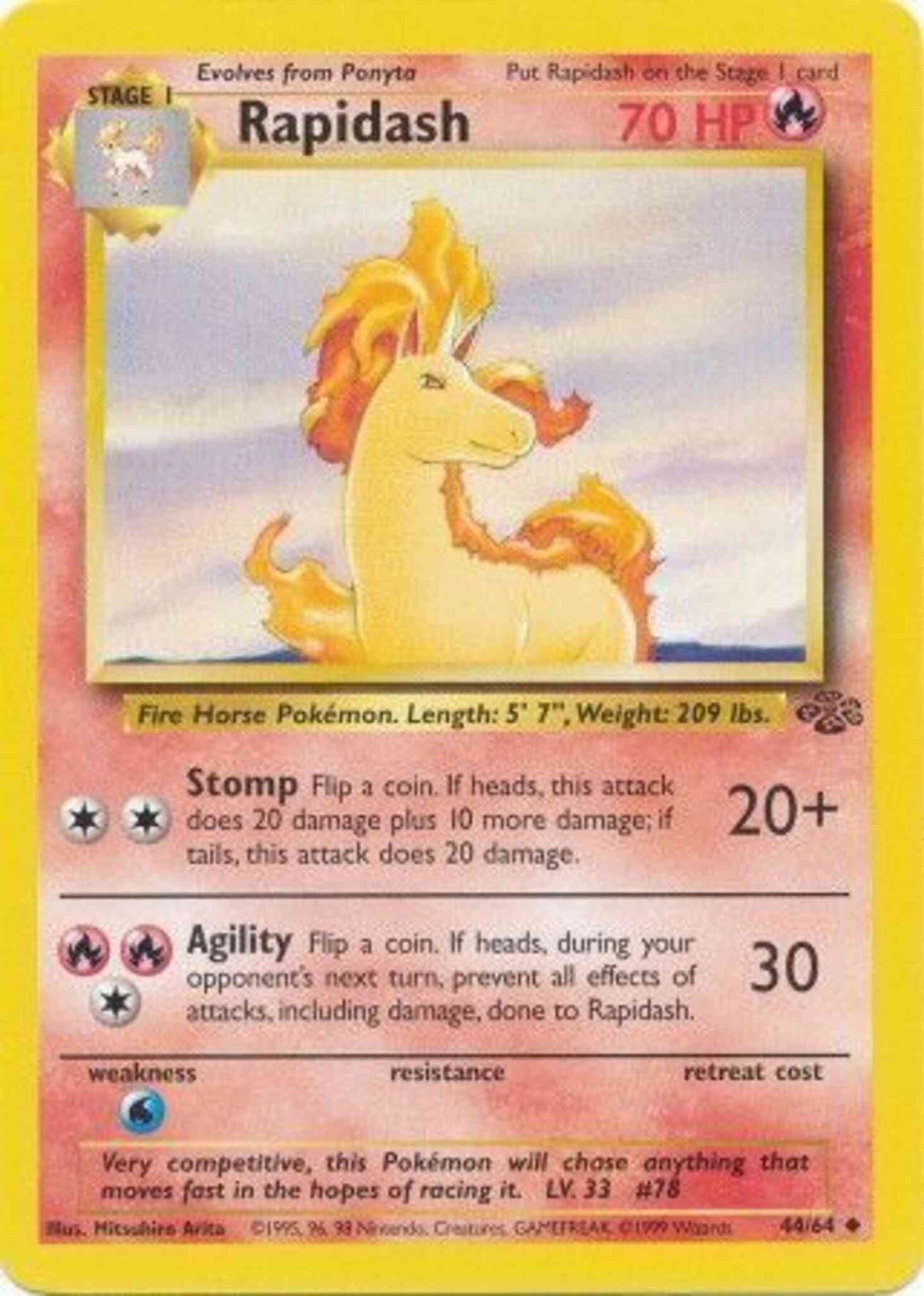 Rapidash - 44/64 - Uncommon - Unlimited [base2U-44] [Non-Holo]