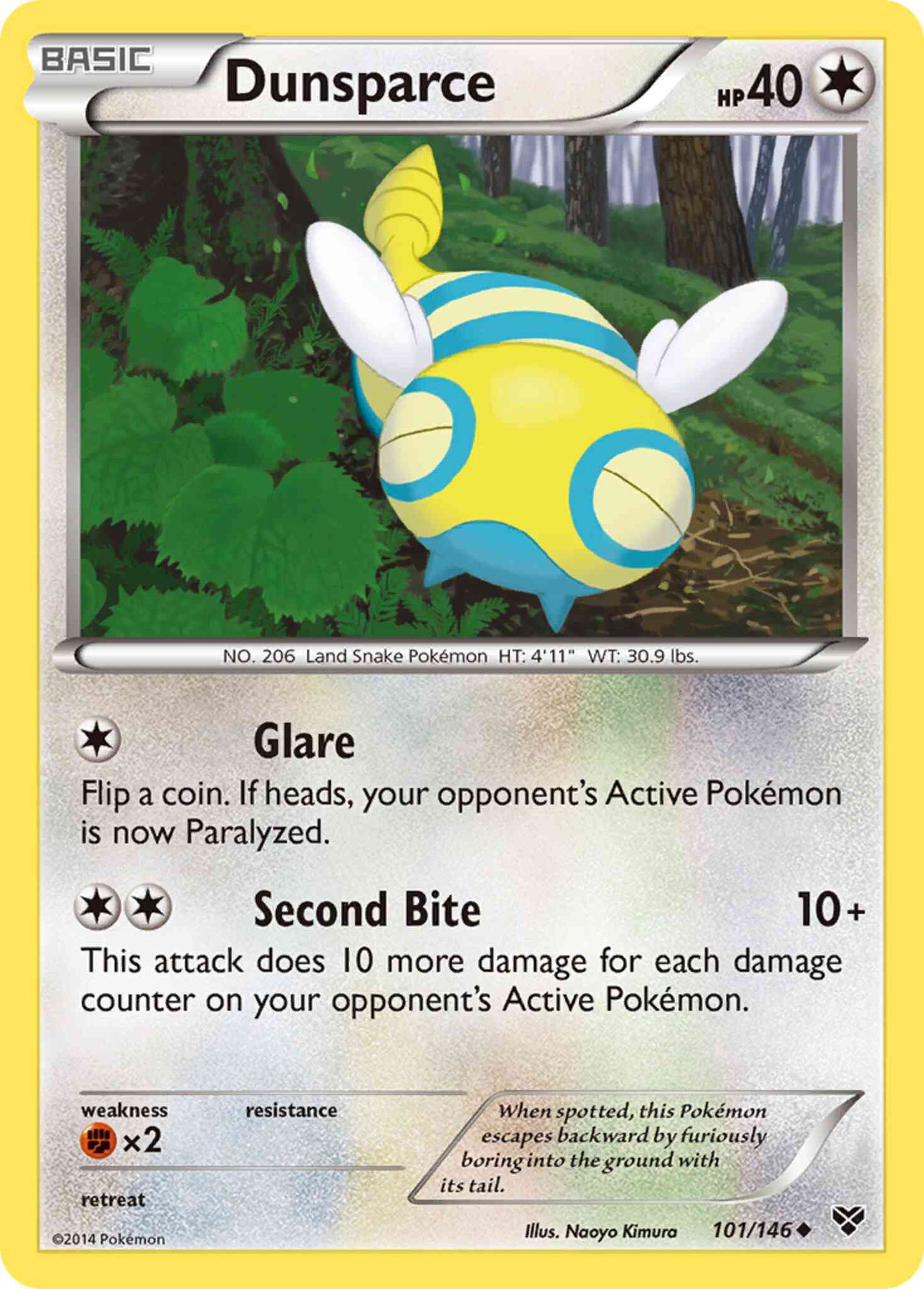 Dunsparce - 101/146 - Uncommon [xy1-101] [Reverse Holo]