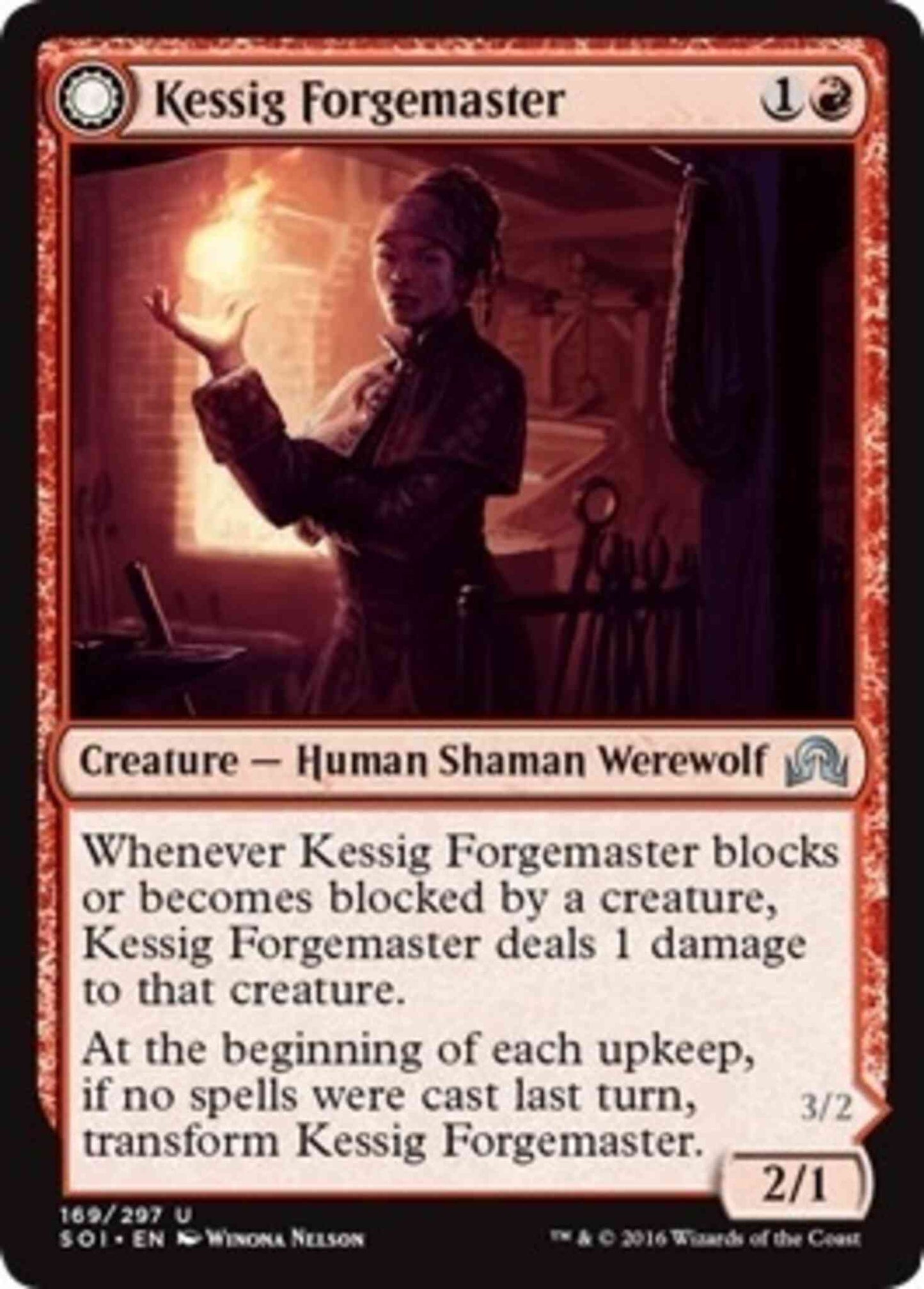 Kessig Forgemaster // Flameheart Werewolf [169] [Shadows over Innistrad] [Non-Foil]