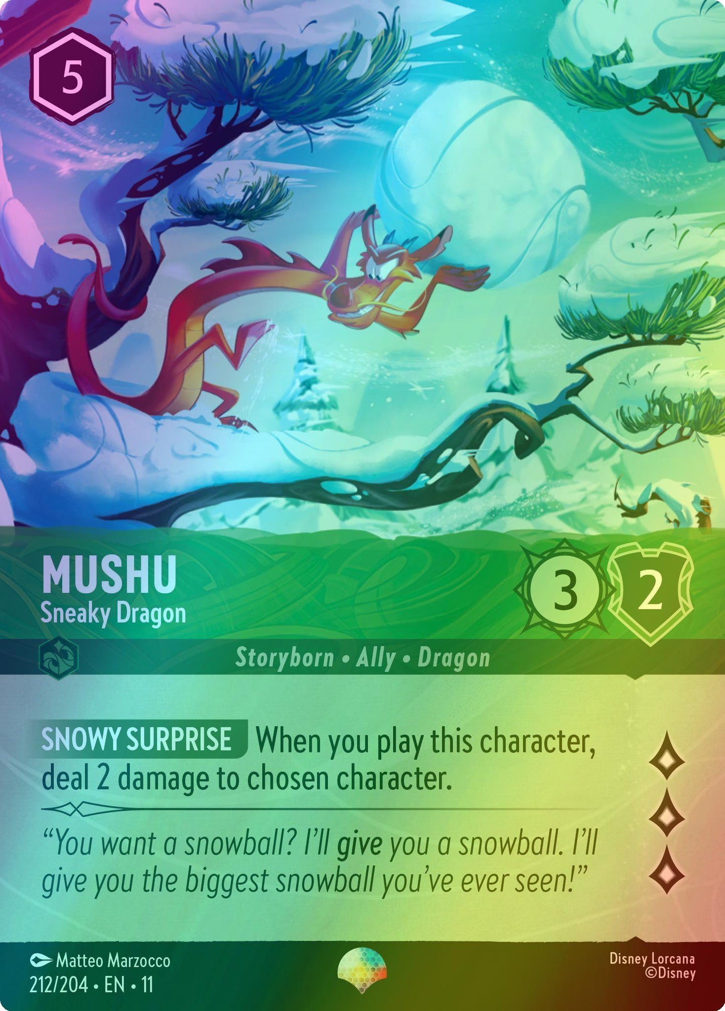 Mushu - Sneaky Dragon (Epic) - 212/204 [Winterspell] [Holofoil]