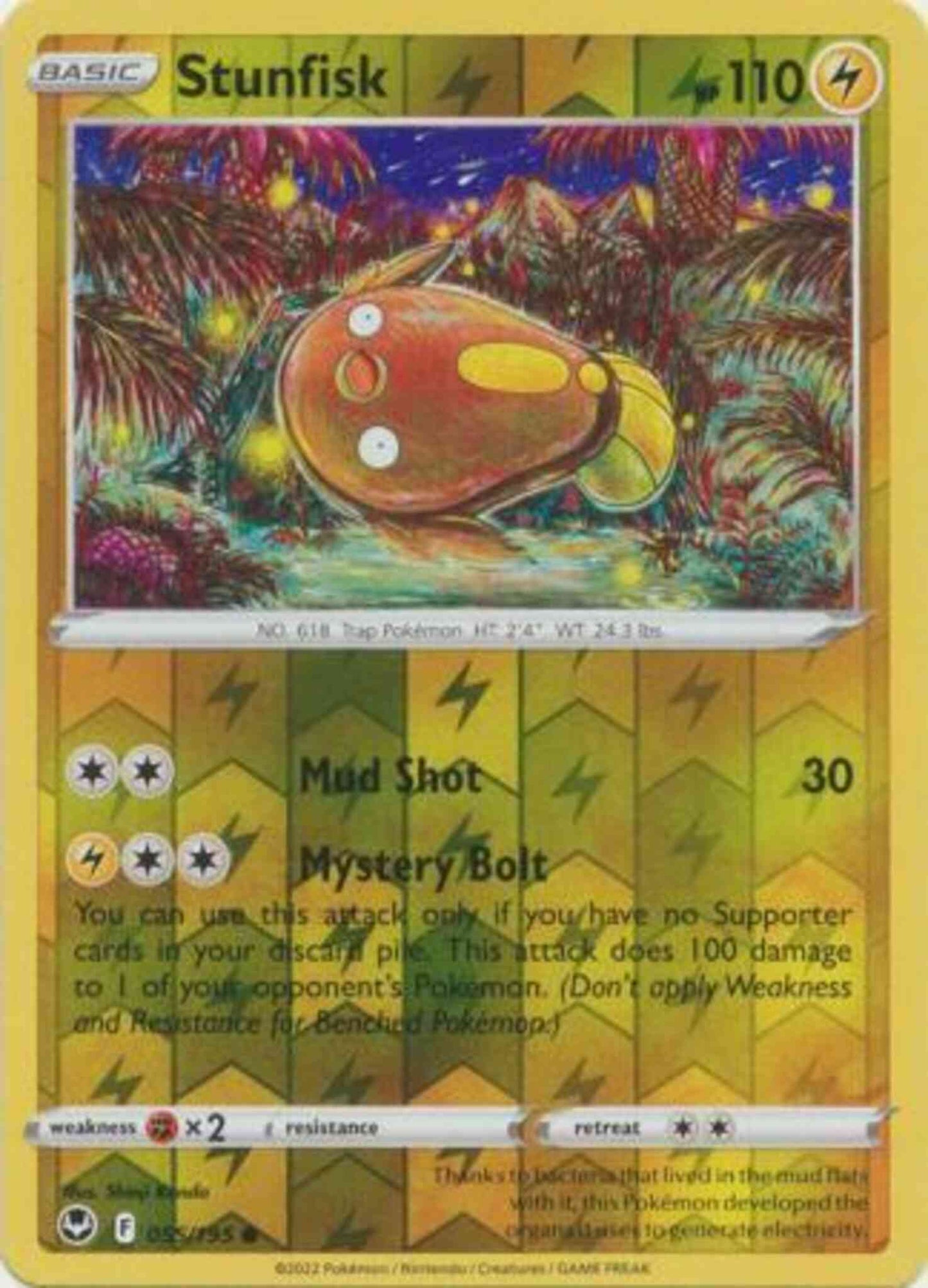 Stunfisk - 055/195 - Common [swsh12-055] [Reverse Holo]