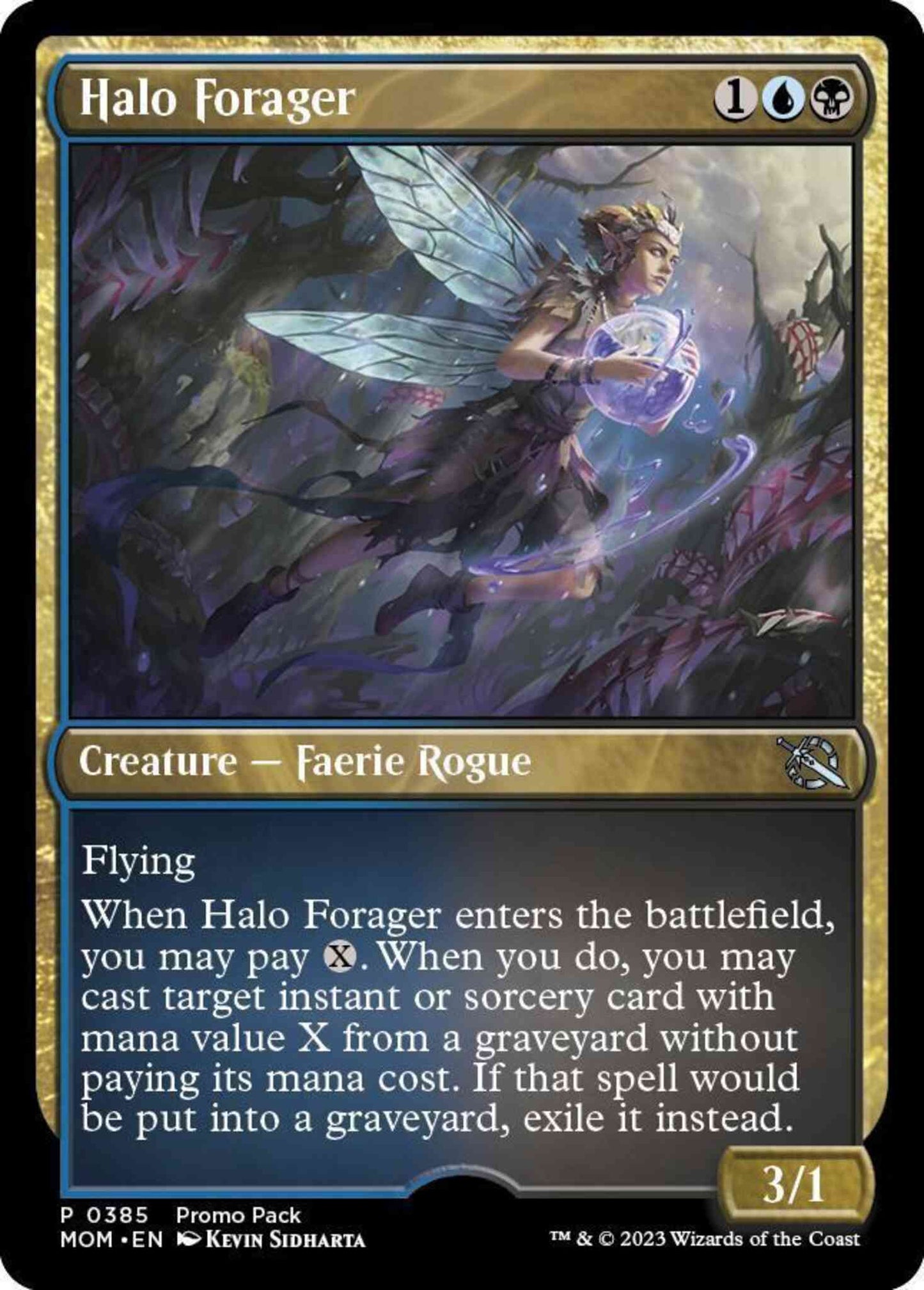 Halo Forager [385] [Dark Frame Promo Pack] [March of the Machine] [Non-Foil]