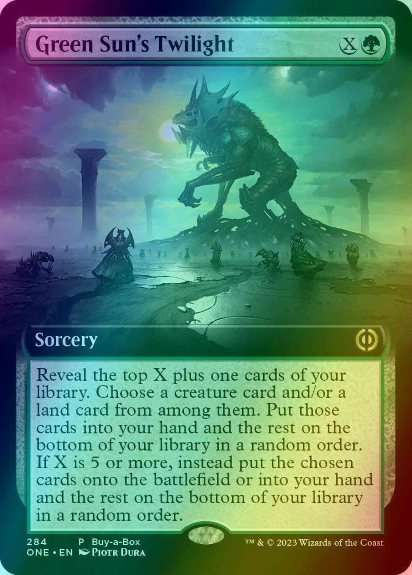 Green Sun's Twilight [284] [Extended Art] [Buy a Box] [Phyrexia: All Will Be One] [Foil]