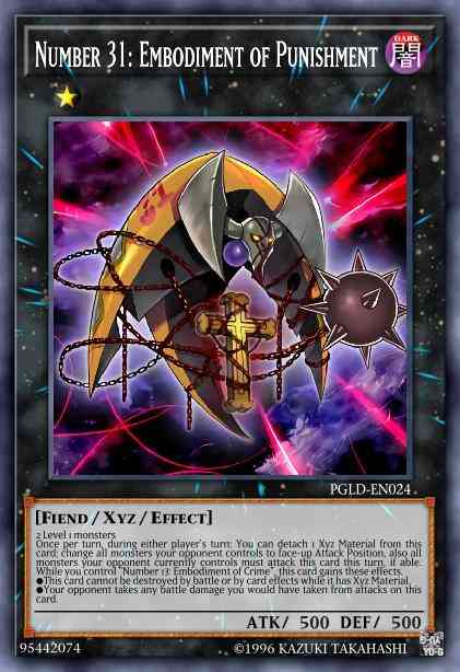 Number 31: Embodiment of Punishment - PGLD-EN024 - Gold Secret Rare - Unlimited