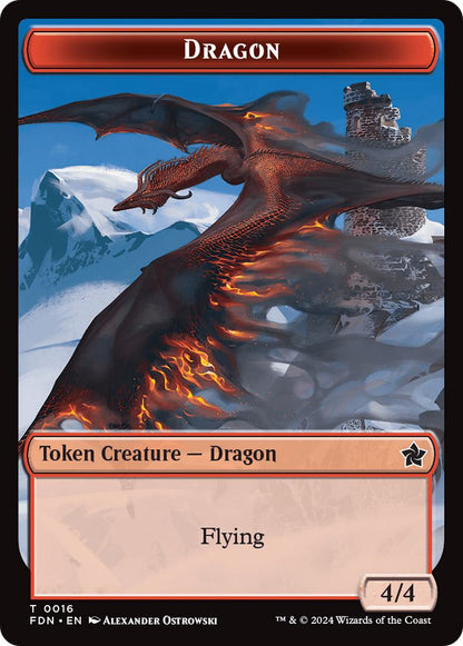 Dragon Token (16) // Dragon Token (17) [Foundations: Tokens] [Non-Foil]