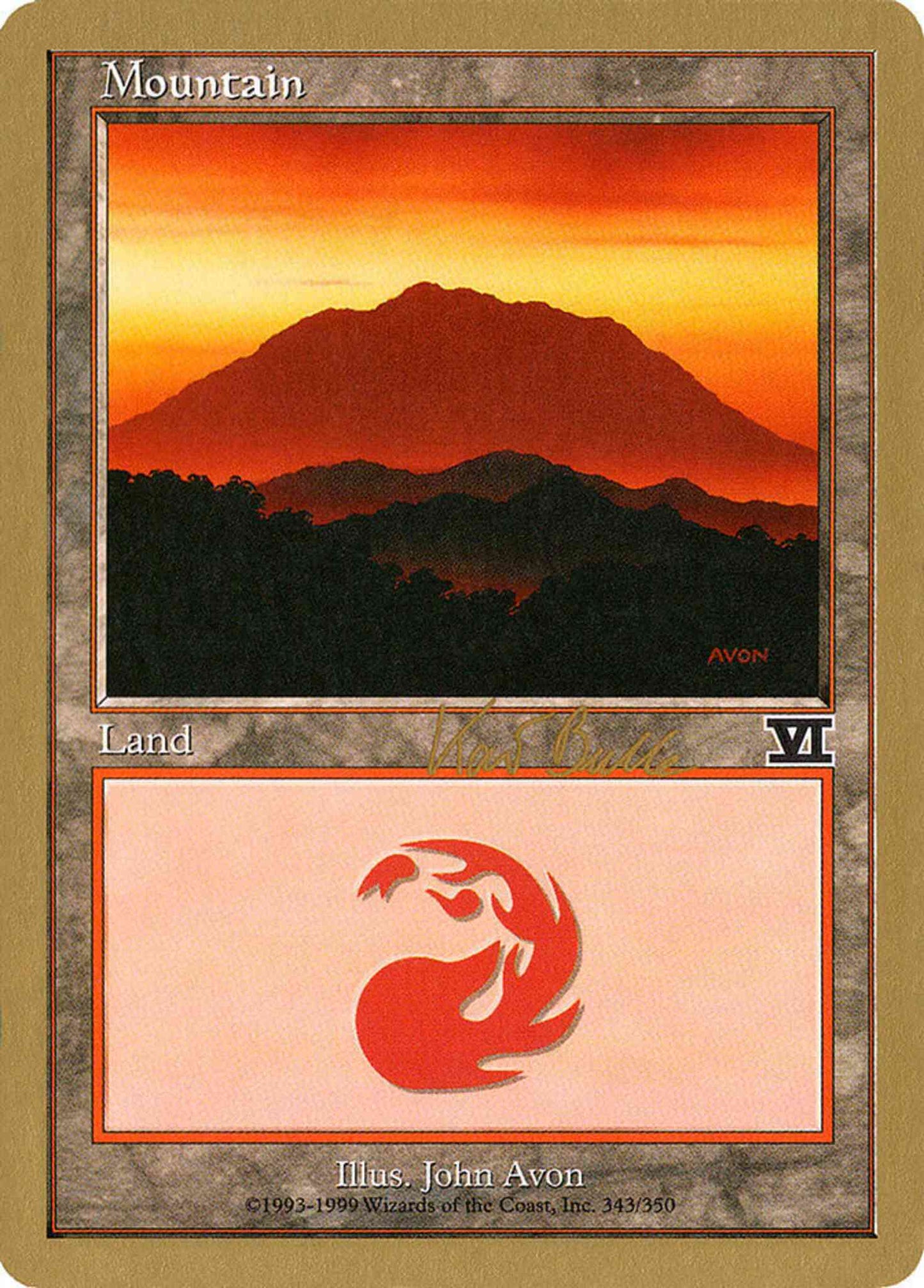 Mountain [kb343] [Kai Budde] [343] [World Championship Decks 1999] [Non-Foil]