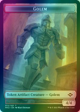 Clue Token (15) // Golem Token (12) [Modern Horizons 2 Tokens] [Foil]