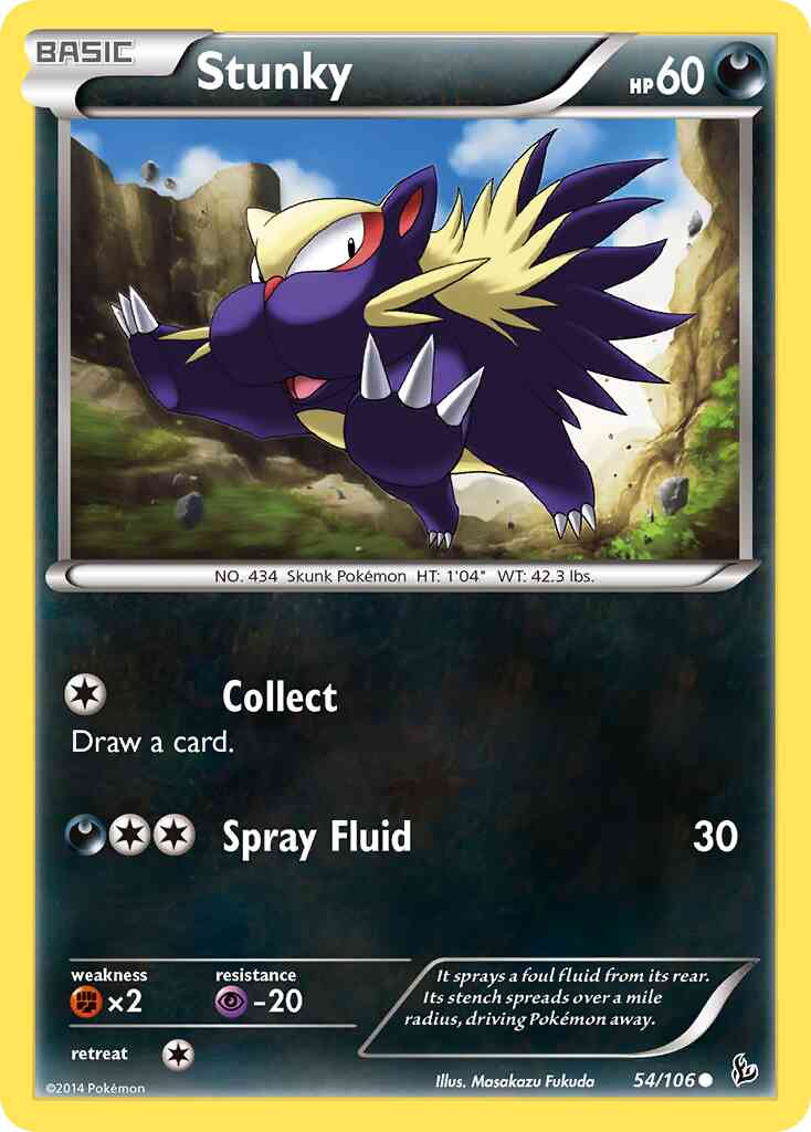 Stunky - 54/106 - Common [xy2-54] [Reverse Holo]