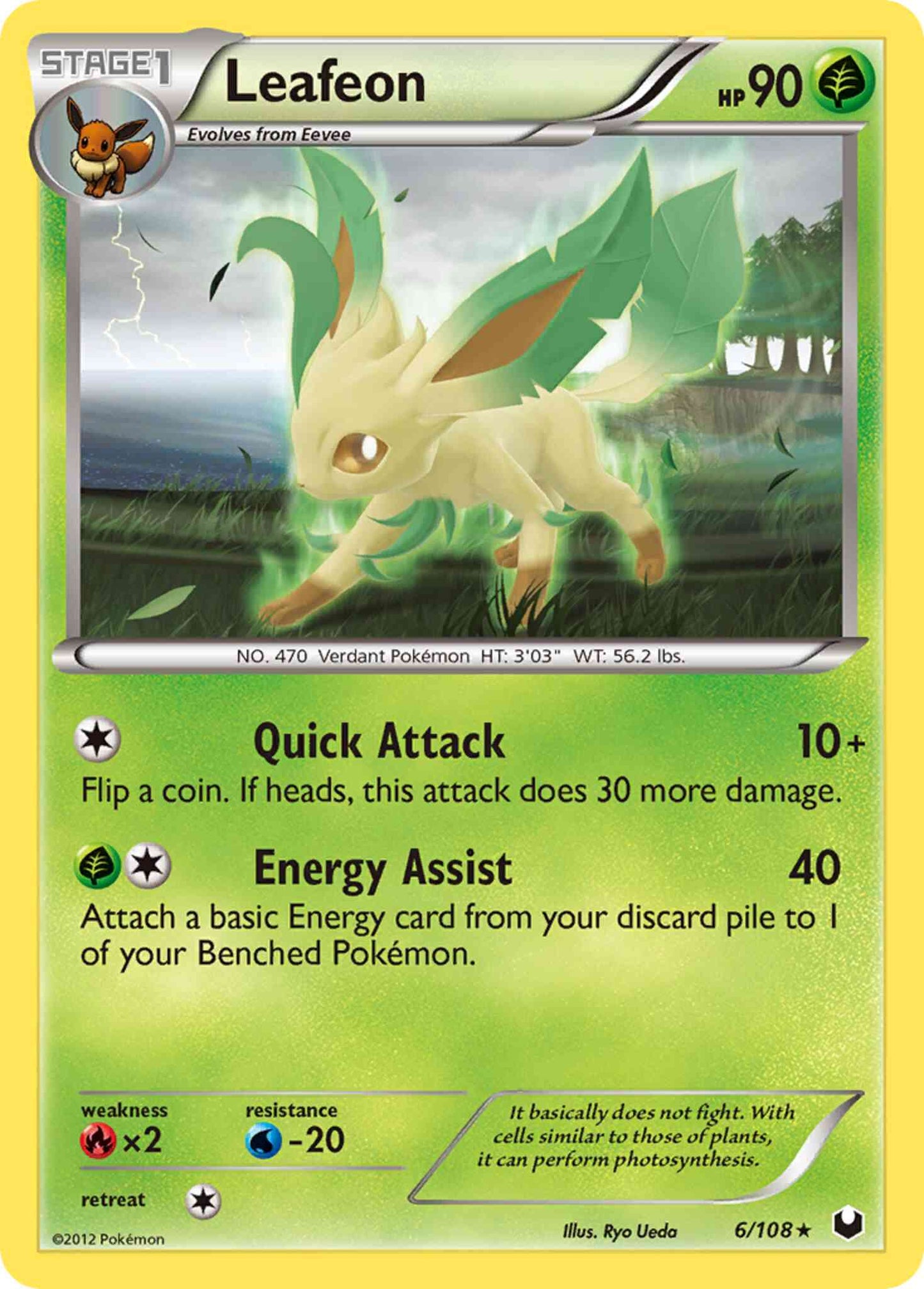 Leafeon - 6/108 - Rare [bw5-6] [Reverse Holo]