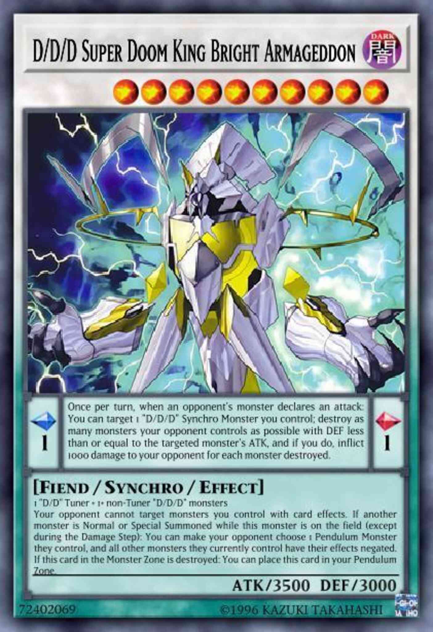 D/D/D Super Doom King Bright Armageddon - BLLR-EN007 - Ultra Rare - 1st Edition