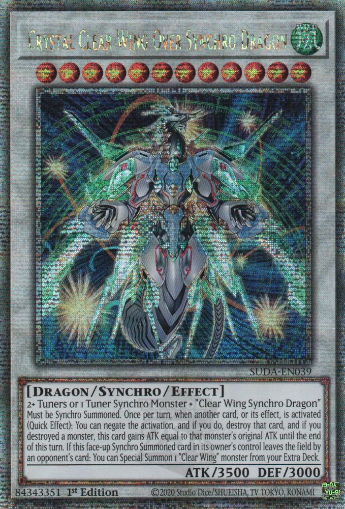 Crystal Clear Wing Over Synchro Dragon - SUDA-EN039 - Quarter Century Secret Rare - 1st Edition