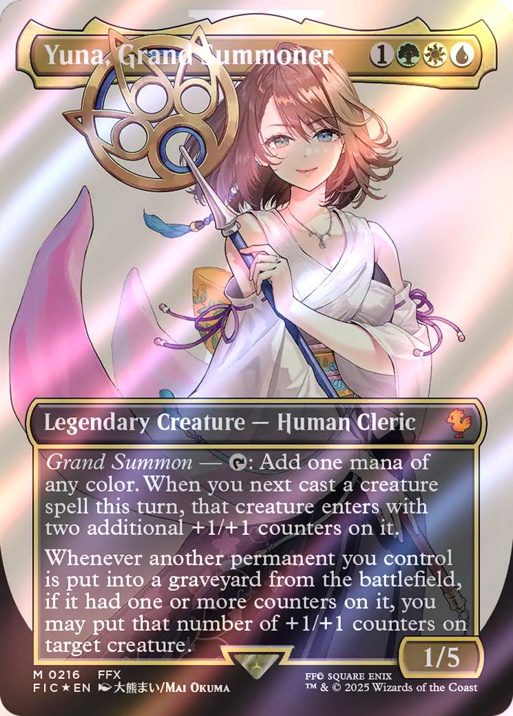 Yuna, Grand Summoner [216] [Borderless] [Character] [FINAL FANTASY: Commander] [Surge Foil]