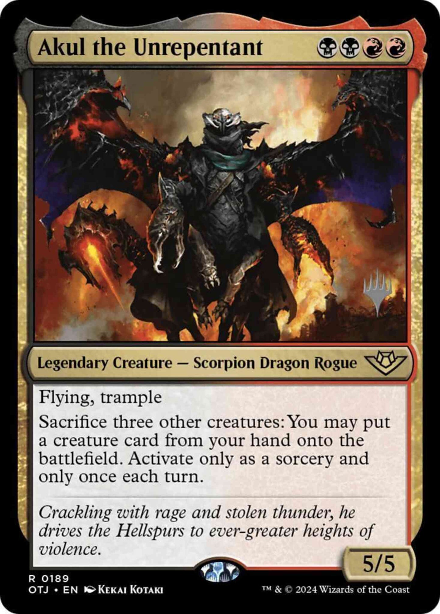 Akul the Unrepentant [189p] [Promo Pack] [Outlaws of Thunder Junction: Promos] [Non-Foil]