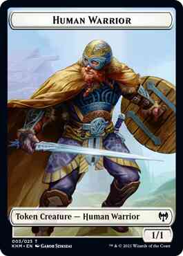 Human Warrior Token (03) // Spirit Token (04) [Kaldheim Tokens] [Non-Foil]
