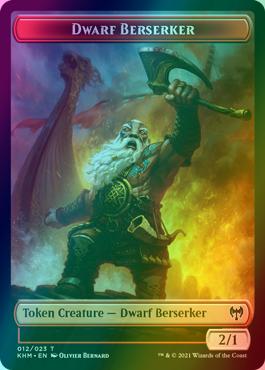 Angel Warrior Token (02) // Dwarf Berserker Token (12) [Kaldheim Tokens] [Foil]