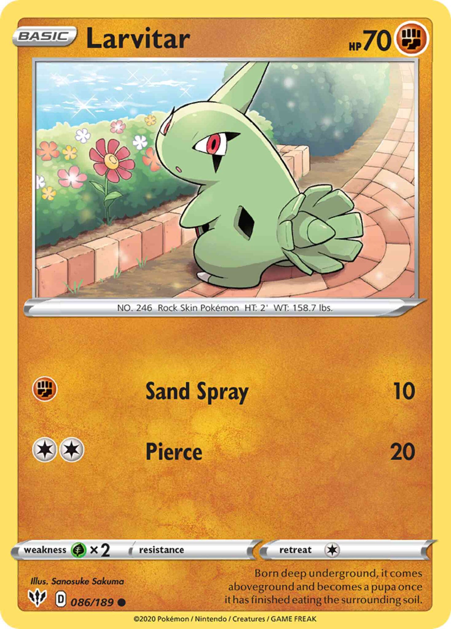 Larvitar - 086/189 - Common [swsh3-086] [Non-Holo]
