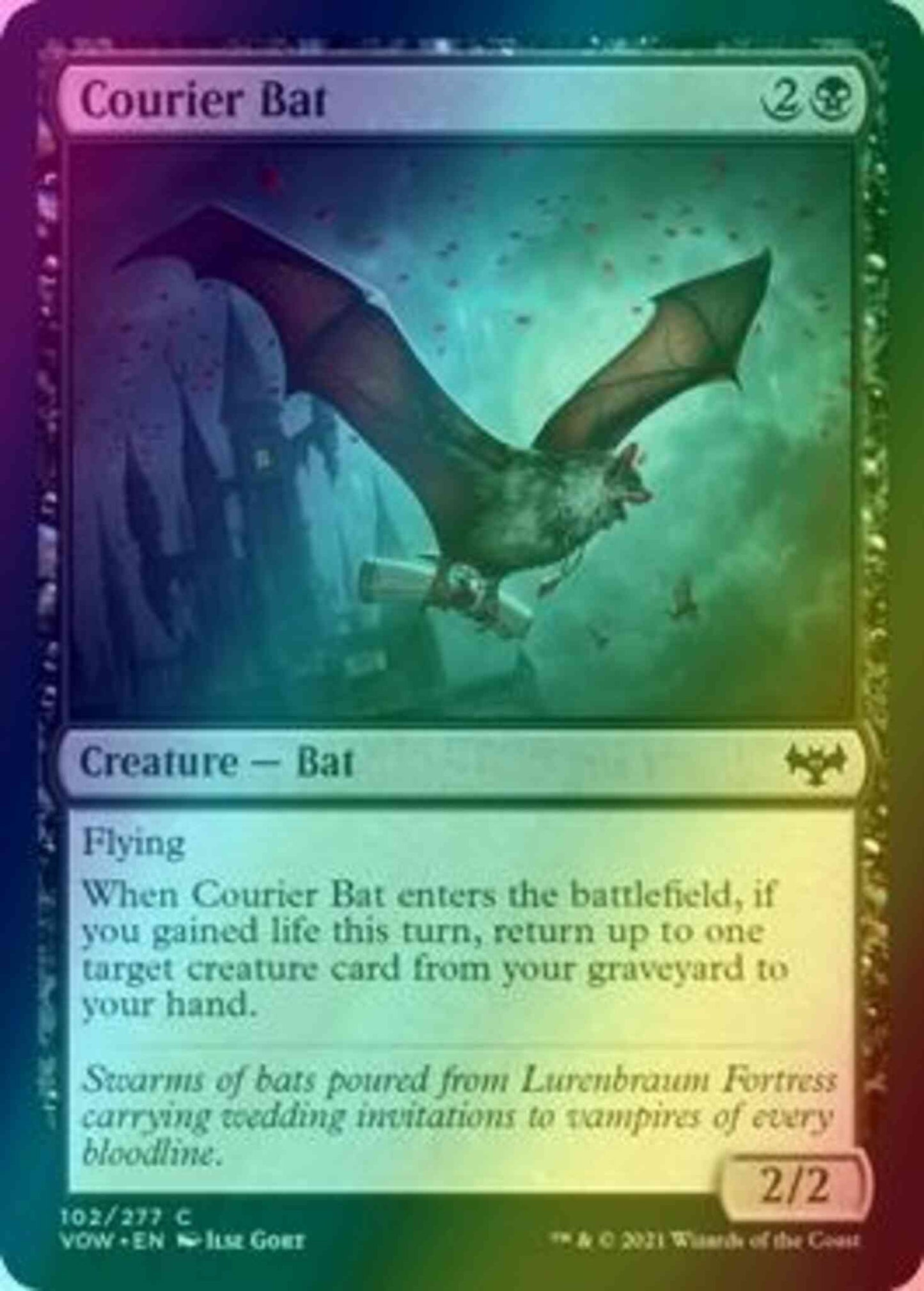 Courier Bat [102] [Innistrad: Crimson Vow] [Foil]