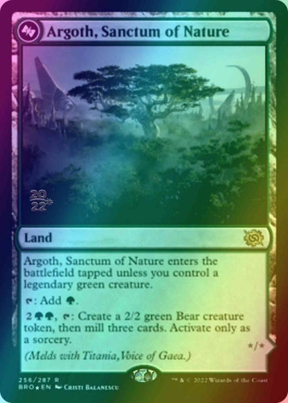 Argoth, Sanctum of Nature // Titania, Gaea Incarnate [256as] [Prerelease] [The Brothers' War: Promos] [Foil]