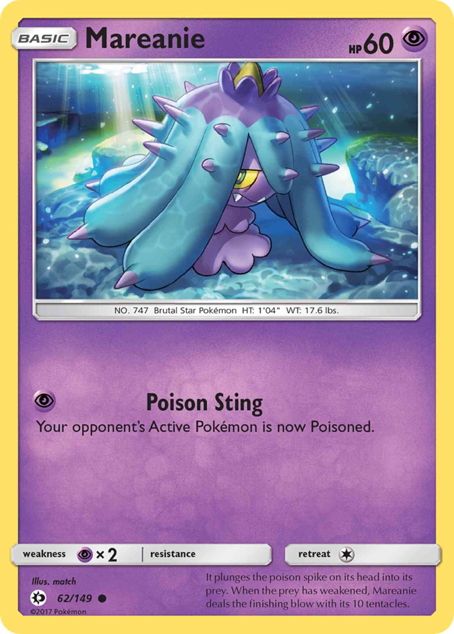 Mareanie - 62/149 - Common [sm1-62] [Non-Holo]