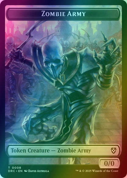 Zombie Army Token (08) // Zombie Warrior Token (09) [Aetherdrift: Commander: Tokens] [Foil]