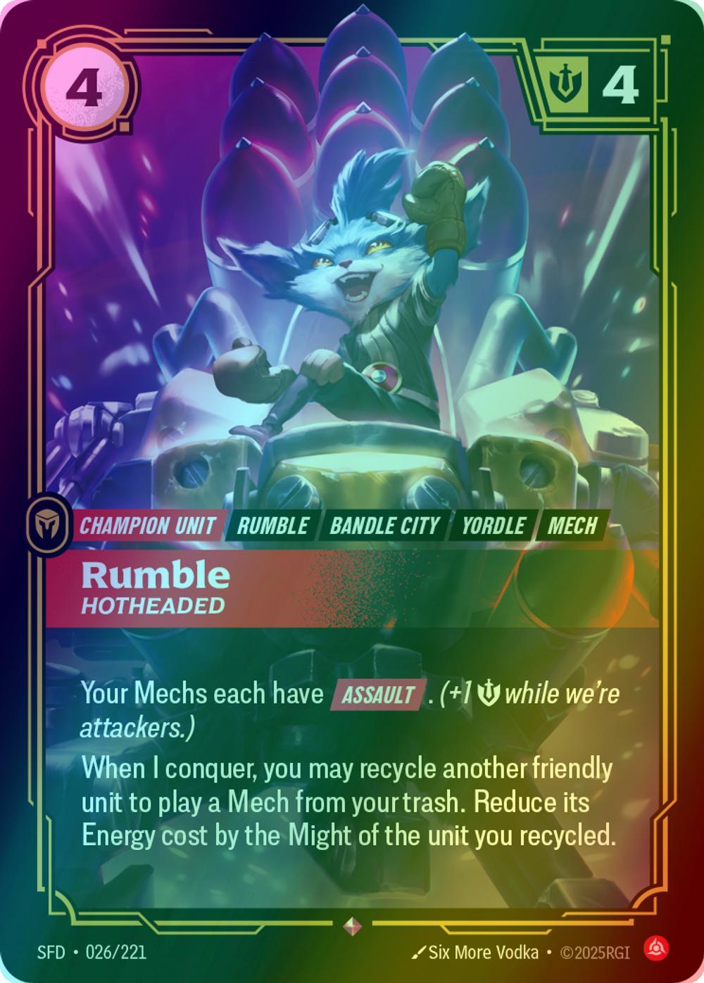 Rumble - Hotheaded - 026/221 [Spiritforged] [Foil]