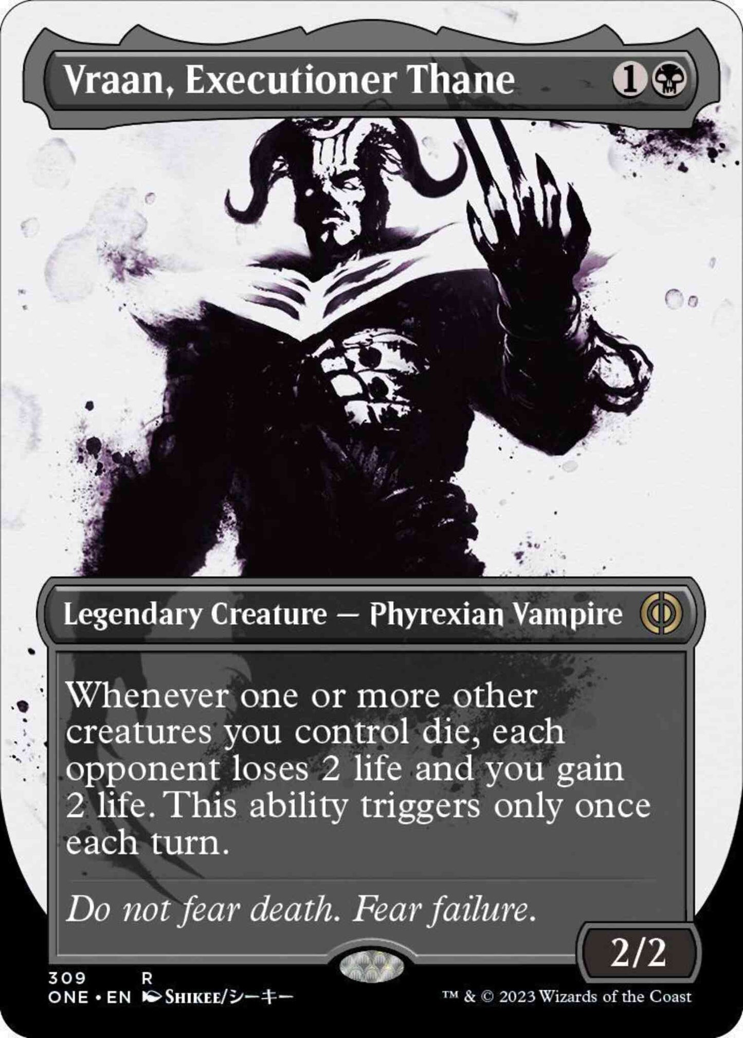 Vraan, Executioner Thane [309] [Borderless] [Ichor] [Phyrexia: All Will Be One] [Non-Foil]
