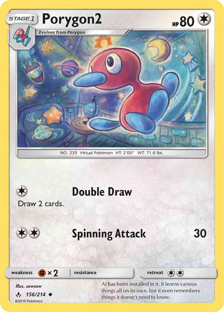 Porygon2 - 156/214 - Uncommon [sm10-156] [Reverse Holo]