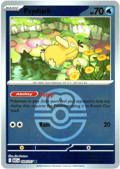 Psyduck - Love Ball - 039/217 - Common [me025-039] [Reverse Holo]