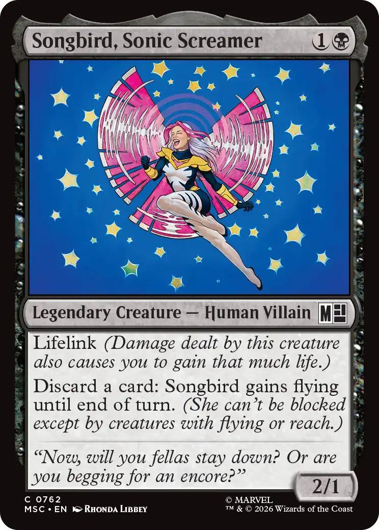 Songbird, Sonic Screamer [762] [Jumpstart] [Welcome Deck] [Marvel Super Heroes: Commander] [Non-Foil]